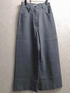 Acne Studios 22SS Wide-Leg Trousers 5ポケットパンツ ワイドストレート ブルーグレー 薄グリーン 縮絨 リトアニア製 バギー デニム