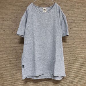 アヴィレックス　半袖Tシャツ　グレー　ワンポイントロゴ　エンブレムタグ　L　YB 古着　入手困難　激レア　希少 人気　無地　シンプル