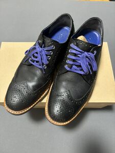 Cole Haan コールハーン 黒 レザー 革靴 ブラック ウイングチップ US7.5 25.5cm 中古品 正規品　