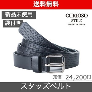 【CURIOSO STILE（クリオーゾ スティーレ）オールスモールスタッズベルト】サイズ95 ブラック*ブラック 新品未使用 CS017STBK95