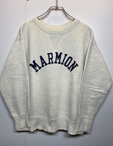 【M】1960s vintage printed sweat front gusset MARMION grey 60年代 ヴィンテージ プリント スウェット 前V 貼り付け グレー F210