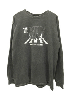 Good ROCK SPEED グッドロックスピード THE BEATLES ABBEY Road ロンT バンドTシャツ 長袖 グレー 綿 トップス メンズ レディース