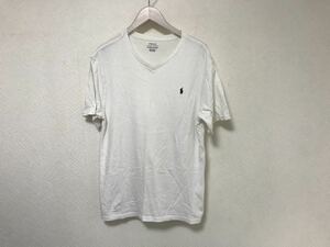 本物ポロラルフローレンPOLO RALPH LAURENコットンVネック半袖TシャツアメカジビジネススーツメンズXLグァテマラ製