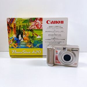 345【中古】Canon PowerShot A20 キャノン パワーショット コンパクトデジタルカメラ シルバー 電池式 箱付き 動作未確認 現状品