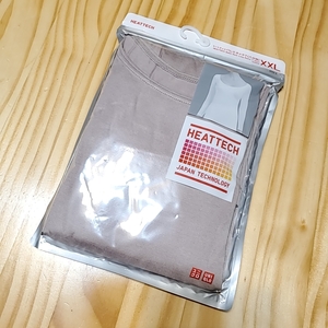 2011 UNIQLO ユニクロ HEATTECH ヒートテック バレエネック Tシャツ 8分袖 XXL インナーシャツ ベージュ 保温 発熱 