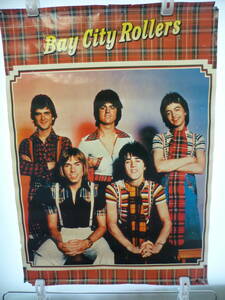 @中古 当時物 レトロ ベイ・シティ・ローラーズ Bay City Rollers 縦型 破け染み有り ポスター サイズA1 管理1