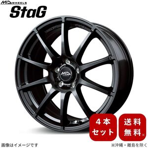 アルミホイール WR-V DG5 ホンダ 【17×7.0- 5-114.3 INSET48 ストロングガンメタ】 マルカ MID StaG 4本セット 17インチ 5穴 インセット48