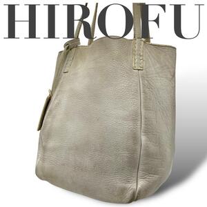 HIROFU ヒロフ　トートバッグ　ハンドバッグ　レザー 白　ホワイト　肩掛け