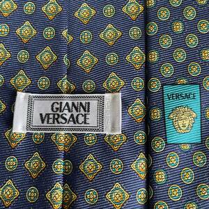 VERSACE （ヴェルサーチェ）ヴェルサーチ 青丸四角メデューサネクタイ