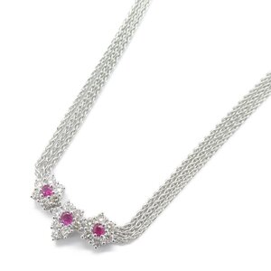 ジュエリー ルビー ダイヤモンド ネックレス ブランドオフ JEWELRY K18WG（ホワイトゴールド） ネックレス 750WG 中古 レディース