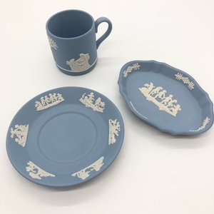 S2554■ウェッジウッド ジャスパー セット■WEDGWOOD 食器 デミタスカップ ソーサー トレイ プレート インテリア アンティーク 皿 イギリス