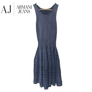 ARMANI JEANS デニムブルー コットン ノースリー ワンピース アルマーニジーンズ