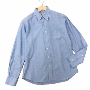 m526-1 USA製 INDIVIDUALIZED SHIRTS インディビジュアライズドシャツ 長袖 シャツ ボタンダウン トップス ブルー 紳士 メンズ 15.5-33