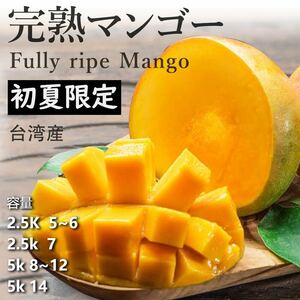 【予約受付中7月上旬発送予定】完熟台湾産マンゴー アーウィン種アップルマンゴー 5.0kg 8~12玉大中玉プレゼント