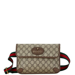 グッチ GGスプリーム ネオヴィンテージ シェリーライン ボディバッグ ウエストバッグ 493930 ベージュ ブラウン PVC GUCCI 【中古】