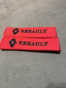 ★Renaultルノー★シートベルトパッド★REDショルダーパッド★