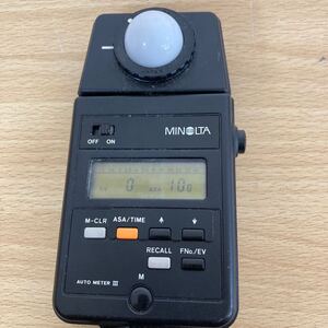 MINOLTA ミノルタ AUTO METERⅢ 露出計 通電確認済み カメラ 撮影 周辺機器 露出計 アクセサリ 12 シ 7432