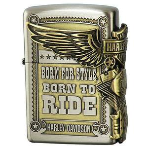 ZIPPO 喫煙具 ライター ハーレーダビットソン サイドメタル HDP27 ☆ 送料無料 ジッポ zippo ジッポー HARLEY DAVIDSON オートバイ 白頭鷲