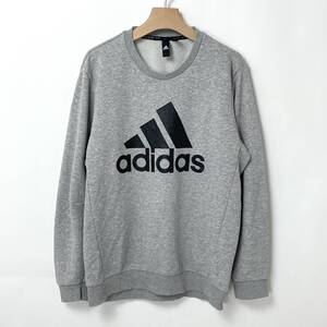 adidas/アディダス グレー ビッグロゴ スウェットシャツ Mサイズ【SS-0019B-1031】