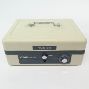 231■レ■ 送料無料 美品 CASH BOX 金庫 CARL ベージュ【検: 防犯 グッツ 貯金箱 】