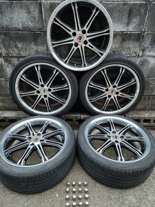 ◆WORK ワーク/タイヤ5点セット シュバート schwert MODERNES EXOTISCHES 普通車 金具16点 中古 ホイール