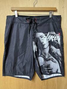 綺麗 STUSSY ステューシー ヴィーナス サーフパンツ スイムパンツ ショートパンツ 黒 サイズ32