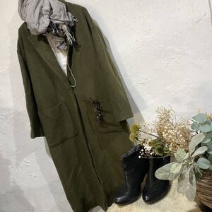 KOE size:L KHAKI ＊チェスターコート＊ ウール混フェルトコート/ロングコート/シングルコート/フェルトコート