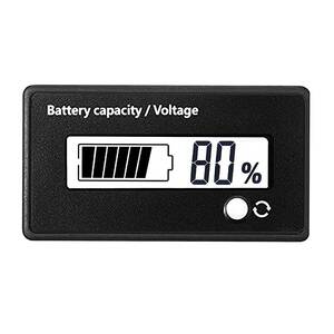 ホワイトバックライト サムコス バッテリー残量表示計 デジタル電圧計 バッテリーモニター バッテリーチェッカー 残量計 汎用型 ホ