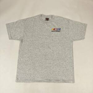 デッドストック XL レーシングカー ナスカー ポケットTシャツ NASCAR オートミール 90s 90年代 シングルステッチ 