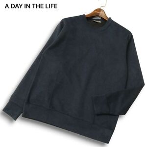 A DAY IN THE LIFE ユナイテッドアローズ 秋冬 フェイク スウェード★ プルオーバー トレーナー Sz.S メンズ 紺　C4T11108_C#E