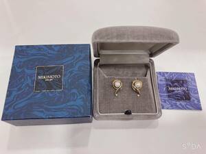 ◆MIKIMOTO ミキモト K18 パールピアス ペアセット 貴金属 アクセサリー 総重量約3.5g 玉6.5mm 刻印有 箱付