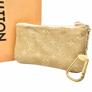 ルイヴィトン LOUIS VUITTON コインケース 小銭入れ モノグラムミニ ポシェットクレ イディール キャンバス ゴールド金具 ベージュ M92438