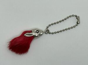 ◆シルバー◆ラビットフット キーホルダー◆レッド◆ LUCKY RABBIT FOOT KEYCHAIN お守り 幸福 チャーム 小物 アイテム キーチェーン