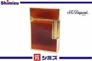 1円【S.T.Dupont】着火未確認 デュポン ライン2 ブラウン×ゴールド 喫煙具 小物 アクセサリー ◆質屋