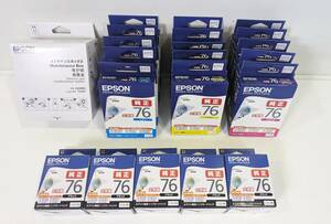 未使用未開封品 EPSON 純正インクカートリッジ ICBK76ブラック ICC76シアン ICM76マゼンタ ICY76イエロー 各5本 メンテナンスボックスEWMB2