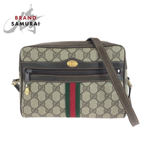 美品 GUCCI グッチ オールドグッチ シェリーライン ベージュ ブラウン GGスプリームキャンバス 68 001 3654 ショルダーバッグ 411248