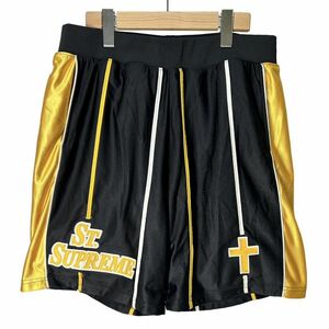 シュプリーム SUPREME St.Supreme Basketball shorts ショーツ ショートパンツ バスパン 黒 ブラック 黄 S ■AL メンズ