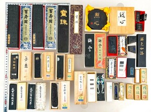 和墨 呉竹精昇堂/古梅園/玄林堂 21点 枯墨/極品 高級 古墨 書道具 書画 習字 練習 大量 20240609-45