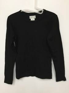送料無料 トップス agnis b. アニエスベー カットソー 黒 薄手 シャツ 長袖 サイズ 1 シンプル カッコイイ 可愛い きれい 大人 日本製