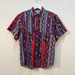 Wrangler Native S/S Shirt ラングラー ネイティブ 半袖 シャツ 総柄 W