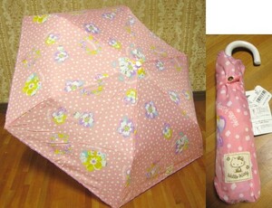 *新品*ハローキティ*持手付3段折りたたみ傘*ピンク*サンリオ*お花*パンジー*