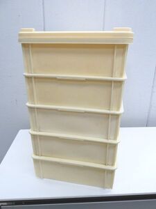 E984◆サンコー◆プラスチック製番重6個セット（蓋3枚付） 574×388×125 栃木 宇都宮 中古 業務用 厨房機器