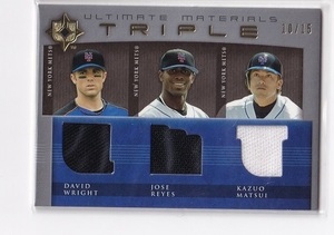 【トリプルジャージカード】2005ULTIMATE COLLECTION #UT-WRM David Wright/Jose Reyes/Kazuo Matsui 松井稼頭央 10/15