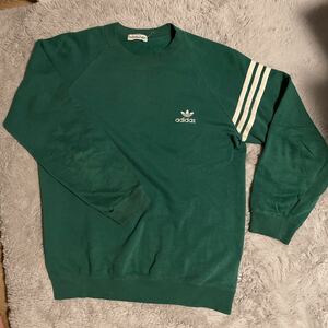 80s前半トレーナー adidas 古着 緑 ヴィンテージ コレクション 希少 XL アディダス