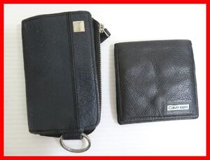 Calvin Klein カルバンクライン 小銭入れ/4連キーケース 黒 2点セット 中古 2409★D-1696★