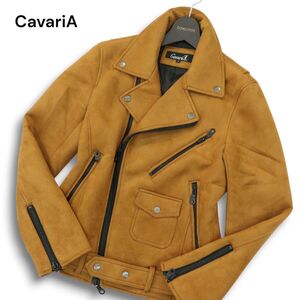 CavariA キャバリア 秋冬 フェイク スウェード★ スリム ダブル ライダース ジャケット ブルゾン Sz.46　メンズ　A4T12131_B#N