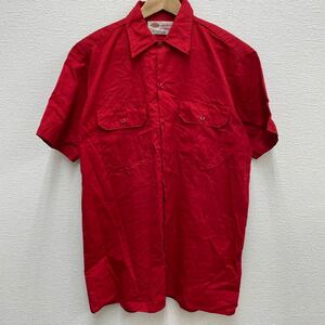 Dickies ディッキーズ ワークシャツ 半袖シャツ 両胸ポケット レッド 赤 M