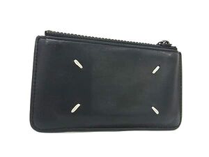 1円 ■美品■ Maison Margiela メゾン マルジェラ レザー フラグメントケース コインパース カードケース ダークネイビー系 FE6767