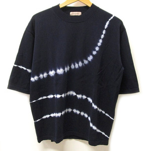 BEAMS LIGHTS ビームス タイダイ ニット Tシャツ M ネイビー