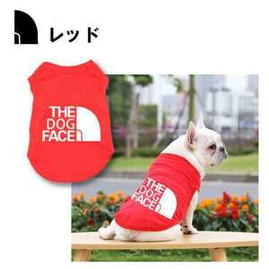 ・送料390円 THE DOG FACE(ドッグフェイス) ドッグウェア タンク シャツ (レッド)Ｌ